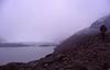 Laguna torre nella nebbia